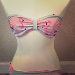 Flamingo Strapless Bathing Suit Top